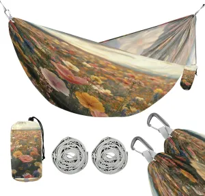 ATTX Floral Landscapes Camping Hammock - Lightweight & Portable Hammocks, Heavy Duty 330lbs Capacity for Indoor, Hiking, Backpacking, Travel, Backyard, Beach#28