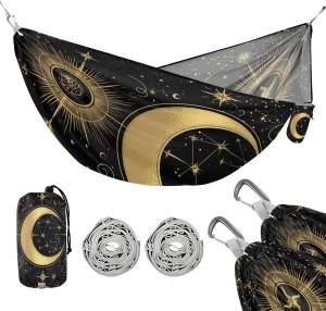 ATTX Golden Sun and Moon Camping Hammock - Lightweight & Portable Hammocks, Heavy Duty 330lbs Capacity for Indoor, Hiking, Backpacking, Travel, Backyard, Beach#97