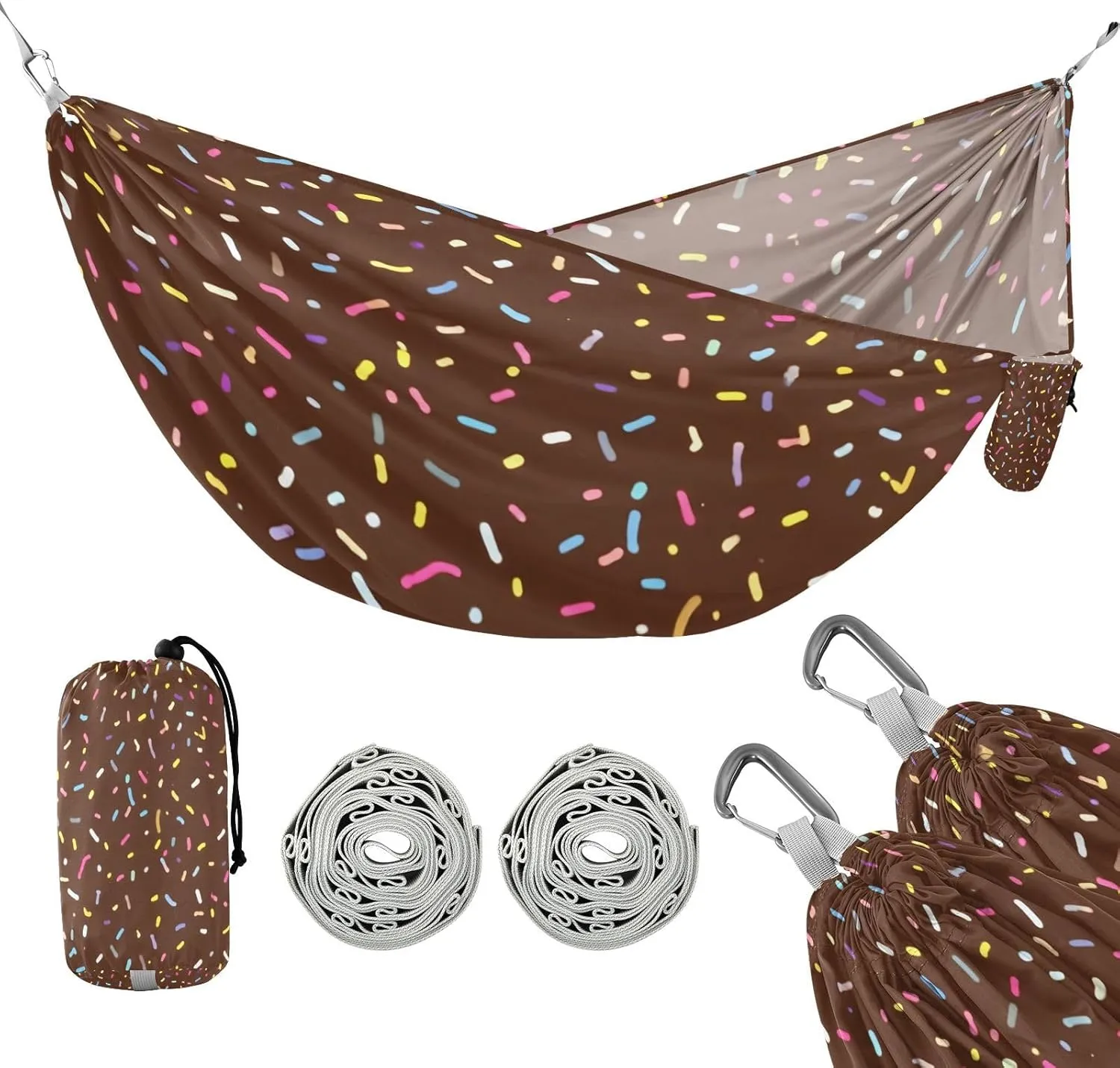 ATTX Graffiti Colorful Crumbs Camping Hammock - Lightweight & Portable Hammocks, Heavy Duty 330lbs Capacity for Indoor, Hiking, Backpacking, Travel, Backyard, Beach#167