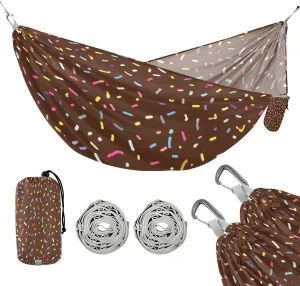 ATTX Graffiti Colorful Crumbs Camping Hammock - Lightweight & Portable Hammocks, Heavy Duty 330lbs Capacity for Indoor, Hiking, Backpacking, Travel, Backyard, Beach#167