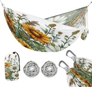 ATTX Meadow Wildflowers Camping Hammock - Lightweight & Portable Hammocks, Heavy Duty 330lbs Capacity for Indoor, Hiking, Backpacking, Travel, Backyard, Beach#395