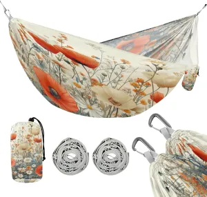ATTX Pastel Flowers Camping Hammock - Lightweight & Portable Hammocks, Heavy Duty 330lbs Capacity for Indoor, Hiking, Backpacking, Travel, Backyard, Beach#39