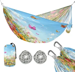 ATTX Sea Daisies Camping Hammock - Lightweight & Portable Hammocks, Heavy Duty 330lbs Capacity for Indoor, Hiking, Backpacking, Travel, Backyard, Beach#553