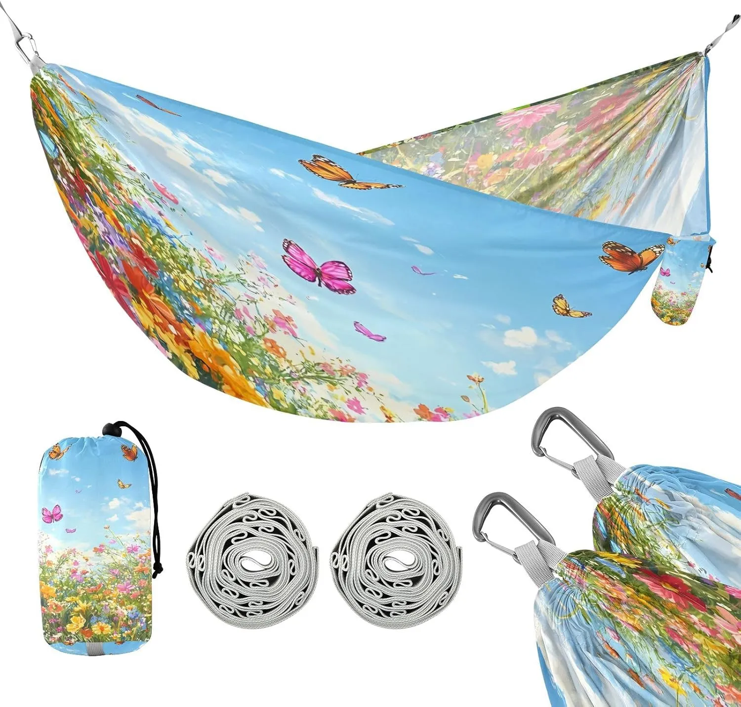ATTX Sea Daisies Camping Hammock - Lightweight & Portable Hammocks, Heavy Duty 330lbs Capacity for Indoor, Hiking, Backpacking, Travel, Backyard, Beach#553