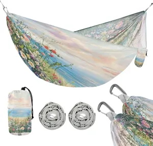 ATTX Sea Daisies Camping Hammock - Lightweight & Portable Hammocks, Heavy Duty 330lbs Capacity for Indoor, Hiking, Backpacking, Travel, Backyard, Beach#556