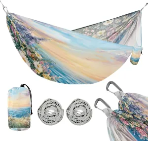 ATTX Sea Daisies Camping Hammock - Lightweight & Portable Hammocks, Heavy Duty 330lbs Capacity for Indoor, Hiking, Backpacking, Travel, Backyard, Beach#557