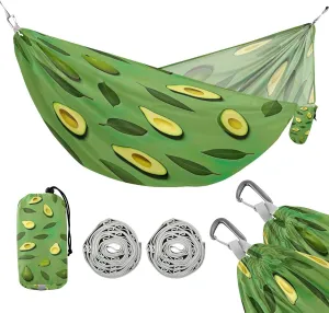 ATTX Small Avocado Slices Camping Hammock - Lightweight & Portable Hammocks, Heavy Duty 330lbs Capacity for Indoor, Hiking, Backpacking, Travel, Backyard, Beach#377