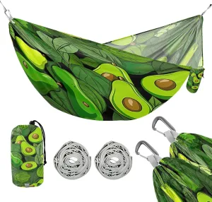 ATTX Small Avocado Slices Camping Hammock - Lightweight & Portable Hammocks, Heavy Duty 330lbs Capacity for Indoor, Hiking, Backpacking, Travel, Backyard, Beach#382