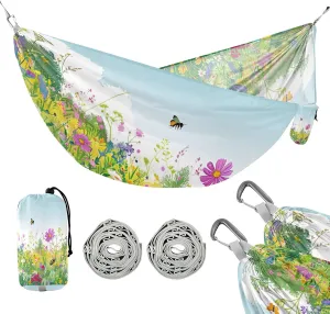 ATTX Summer Wild Flower Camping Hammock - Lightweight & Portable Hammocks, Heavy Duty 330lbs Capacity for Indoor, Hiking, Backpacking, Travel, Backyard, Beach#65