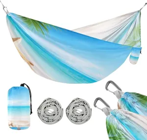 ATTX Sunny Beach Camping Hammock - Lightweight & Portable Hammocks, Heavy Duty 330lbs Capacity for Indoor, Hiking, Backpacking, Travel, Backyard, Beach#170