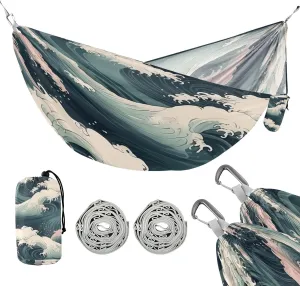 ATTX The Great Wave Camping Hammock - Lightweight & Portable Hammocks, Heavy Duty 330lbs Capacity for Indoor, Hiking, Backpacking, Travel, Backyard, Beach#314