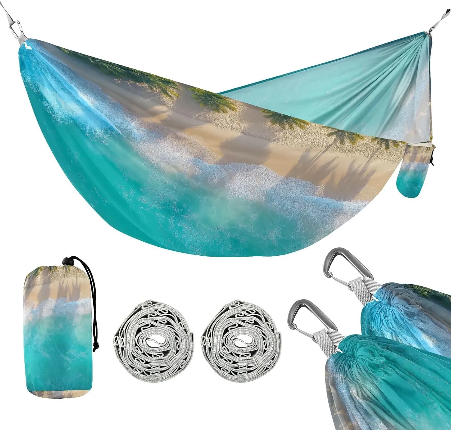 ATTX Tropical Beach Camping Hammock - Lightweight & Portable Hammocks, Heavy Duty 330lbs Capacity for Indoor, Hiking, Backpacking, Travel, Backyard, Beach#67