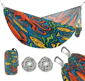 ATTX Underwater Octopus Camping Hammock - Lightweight & Portable Hammocks, Heavy Duty 330lbs Capacity for Indoor, Hiking, Backpacking, Travel, Backyard, Beach#177