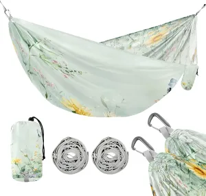 ATTX Watercolor Wildflowers Camping Hammock - Lightweight & Portable Hammocks, Heavy Duty 330lbs Capacity for Indoor, Hiking, Backpacking, Travel, Backyard, Beach#564