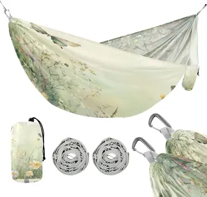 ATTX Watercolor Wildflowers Camping Hammock - Lightweight & Portable Hammocks, Heavy Duty 330lbs Capacity for Indoor, Hiking, Backpacking, Travel, Backyard, Beach#566