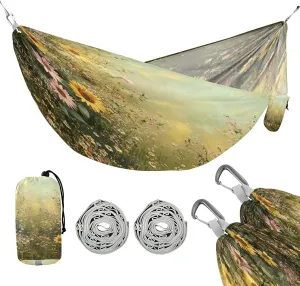 ATTX Whimsical Garden Sunflowers Camping Hammock - Lightweight & Portable Hammocks, Heavy Duty 330lbs Capacity for Indoor, Hiking, Backpacking, Travel, Backyard, Beach#570