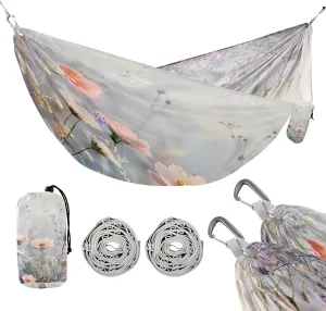 ATTX Wildflowers Camping Hammock - Lightweight & Portable Hammocks, Heavy Duty 330lbs Capacity for Indoor, Hiking, Backpacking, Travel, Backyard, Beach#335