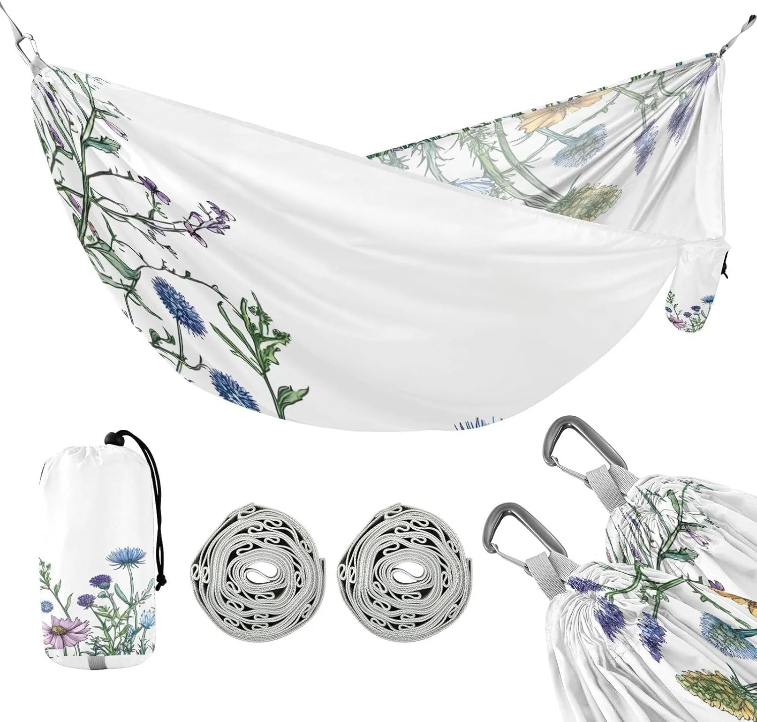 ATTX Wildflowers Camping Hammock - Lightweight & Portable Hammocks, Heavy Duty 330lbs Capacity for Indoor, Hiking, Backpacking, Travel, Backyard, Beach#341