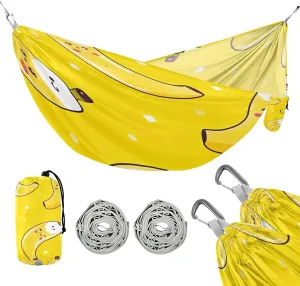 ATTX Yellow Bananas Camping Hammock - Lightweight & Portable Hammocks, Heavy Duty 330lbs Capacity for Indoor, Hiking, Backpacking, Travel, Backyard, Beach#493