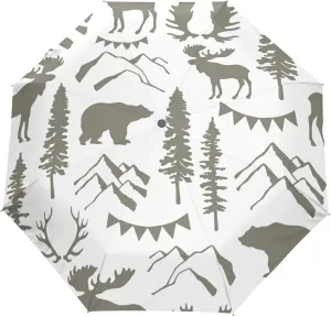 Automatic Folding Umbrella, Portable Strong Travel Rain Umbrella, Auto Open/Close Lightweight Compact Sun Anti-UV Parasol