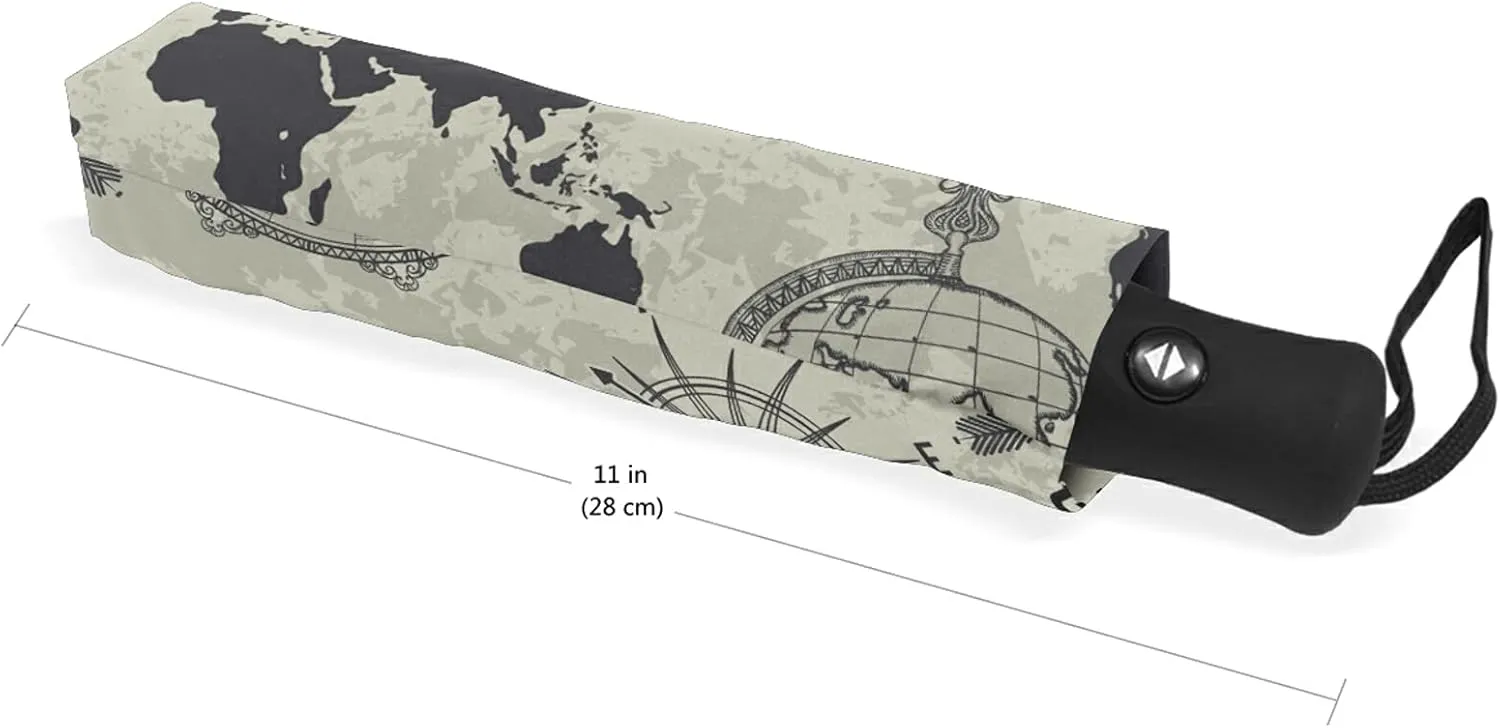 Automatic Folding Umbrella, Portable Strong Travel Rain Umbrella, Auto Open/Close Lightweight Compact Sun Anti-UV Parasol