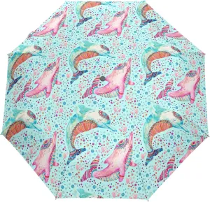 Automatic Folding Umbrella, Portable Strong Travel Rain Umbrella, Auto Open/Close Lightweight Compact Sun Anti-UV Parasol