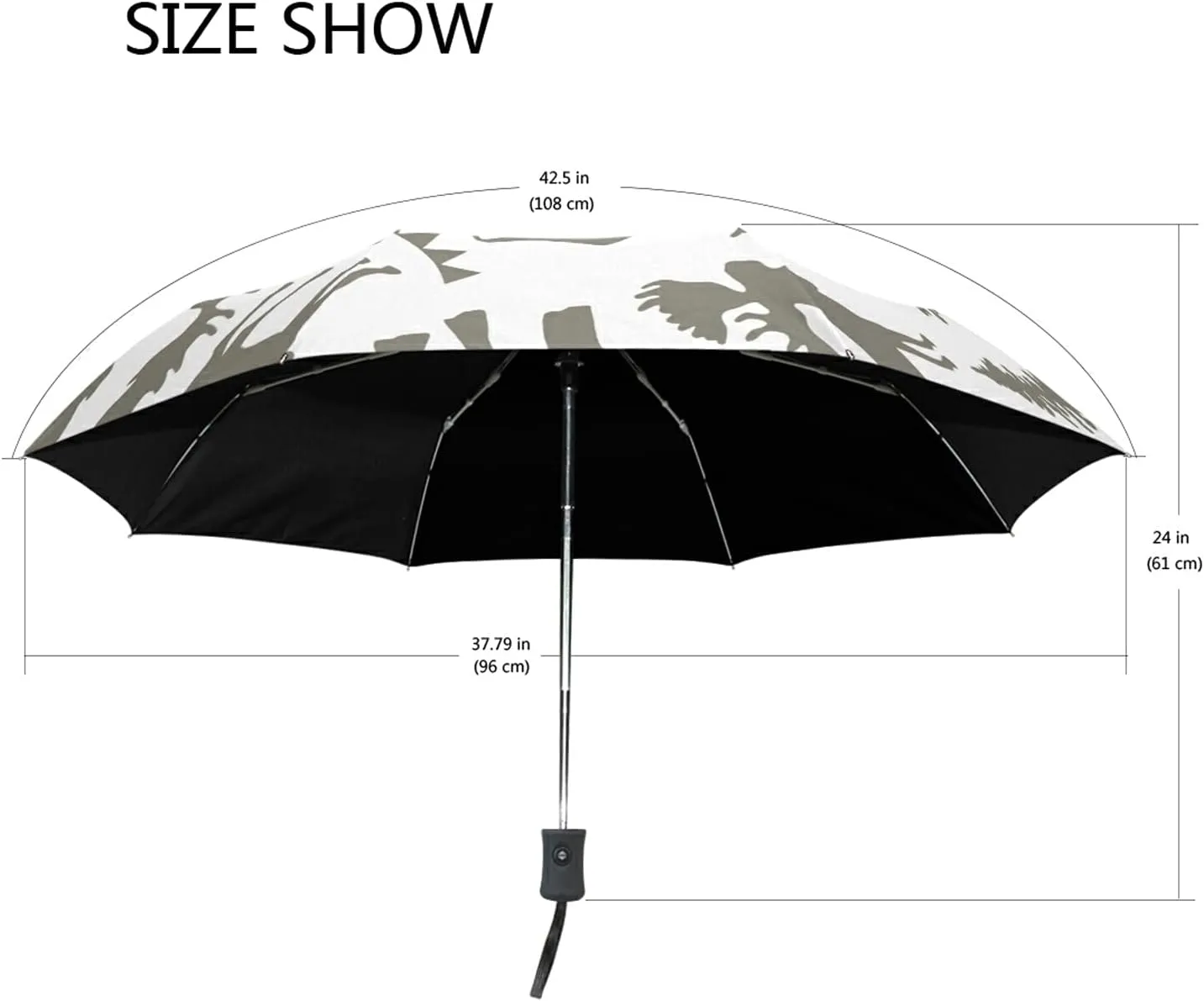 Automatic Folding Umbrella, Portable Strong Travel Rain Umbrella, Auto Open/Close Lightweight Compact Sun Anti-UV Parasol