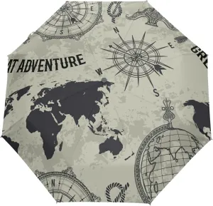 Automatic Folding Umbrella, Portable Strong Travel Rain Umbrella, Auto Open/Close Lightweight Compact Sun Anti-UV Parasol