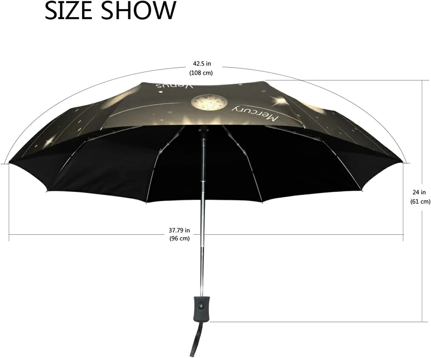 Automatic Folding Umbrella, Portable Strong Travel Rain Umbrella, Auto Open/Close Lightweight Compact Sun Anti-UV Parasol