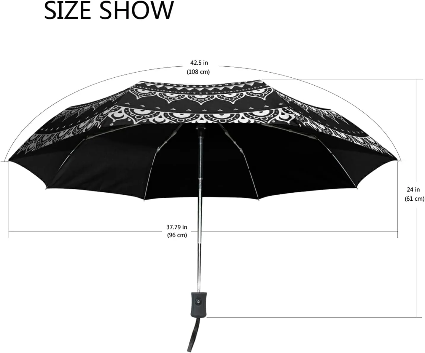 Automatic Folding Umbrella, Portable Strong Travel Rain Umbrella, Auto Open/Close Lightweight Compact Sun Anti-UV Parasol