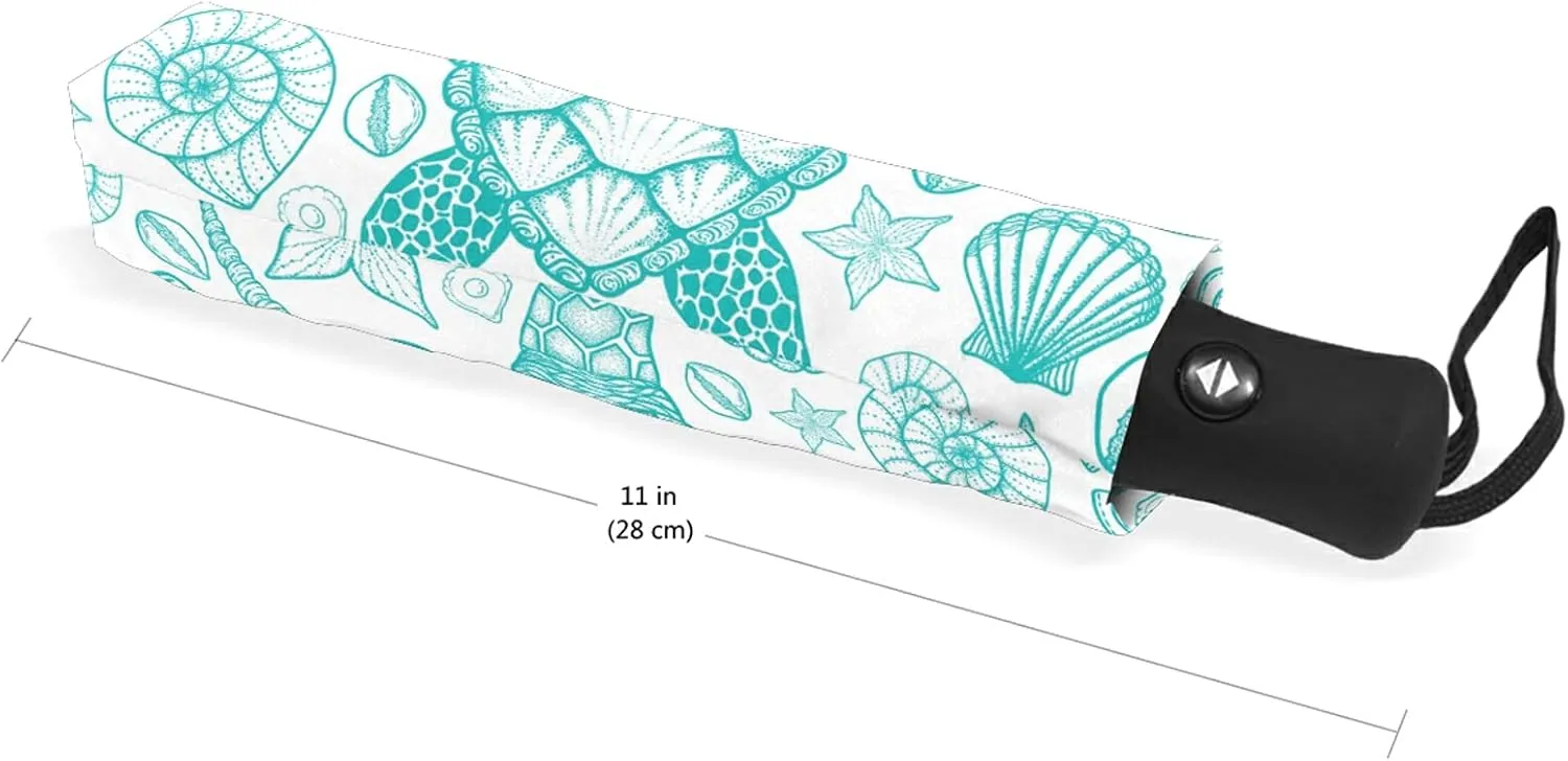 Automatic Folding Umbrella, Portable Strong Travel Rain Umbrella, Auto Open/Close Lightweight Compact Sun Anti-UV Parasol