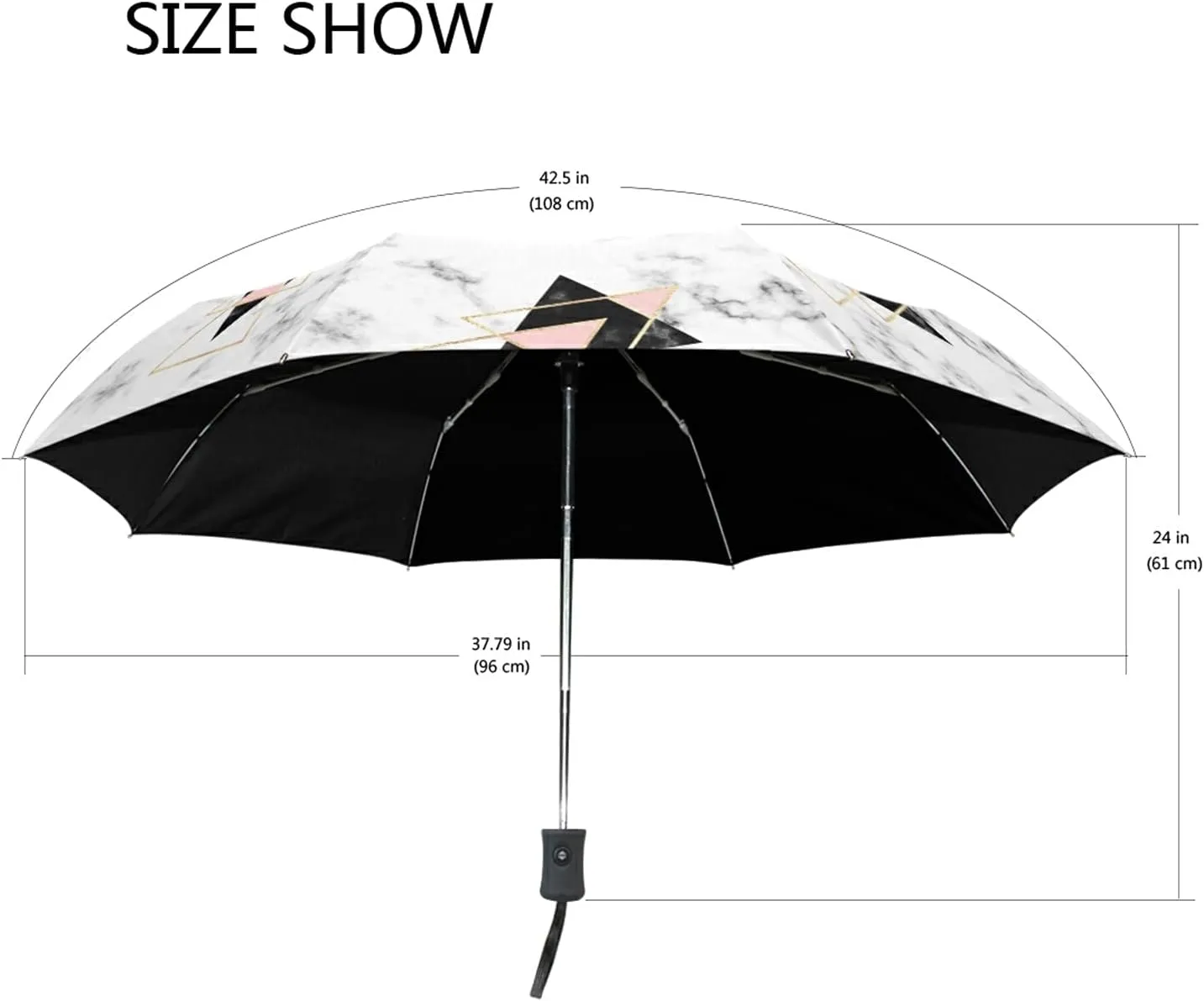 Automatic Folding Umbrella, Portable Strong Travel Rain Umbrella, Auto Open/Close Lightweight Compact Sun Anti-UV Parasol