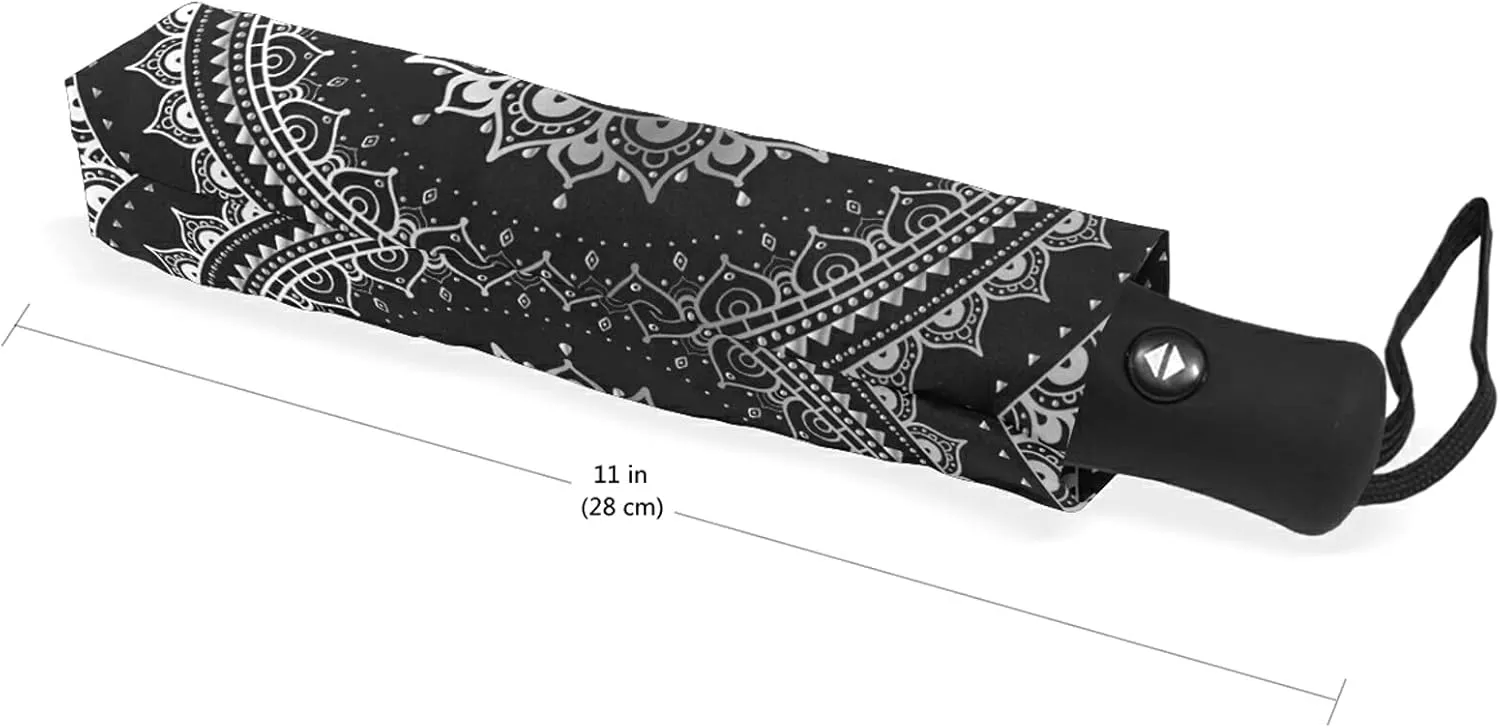 Automatic Folding Umbrella, Portable Strong Travel Rain Umbrella, Auto Open/Close Lightweight Compact Sun Anti-UV Parasol