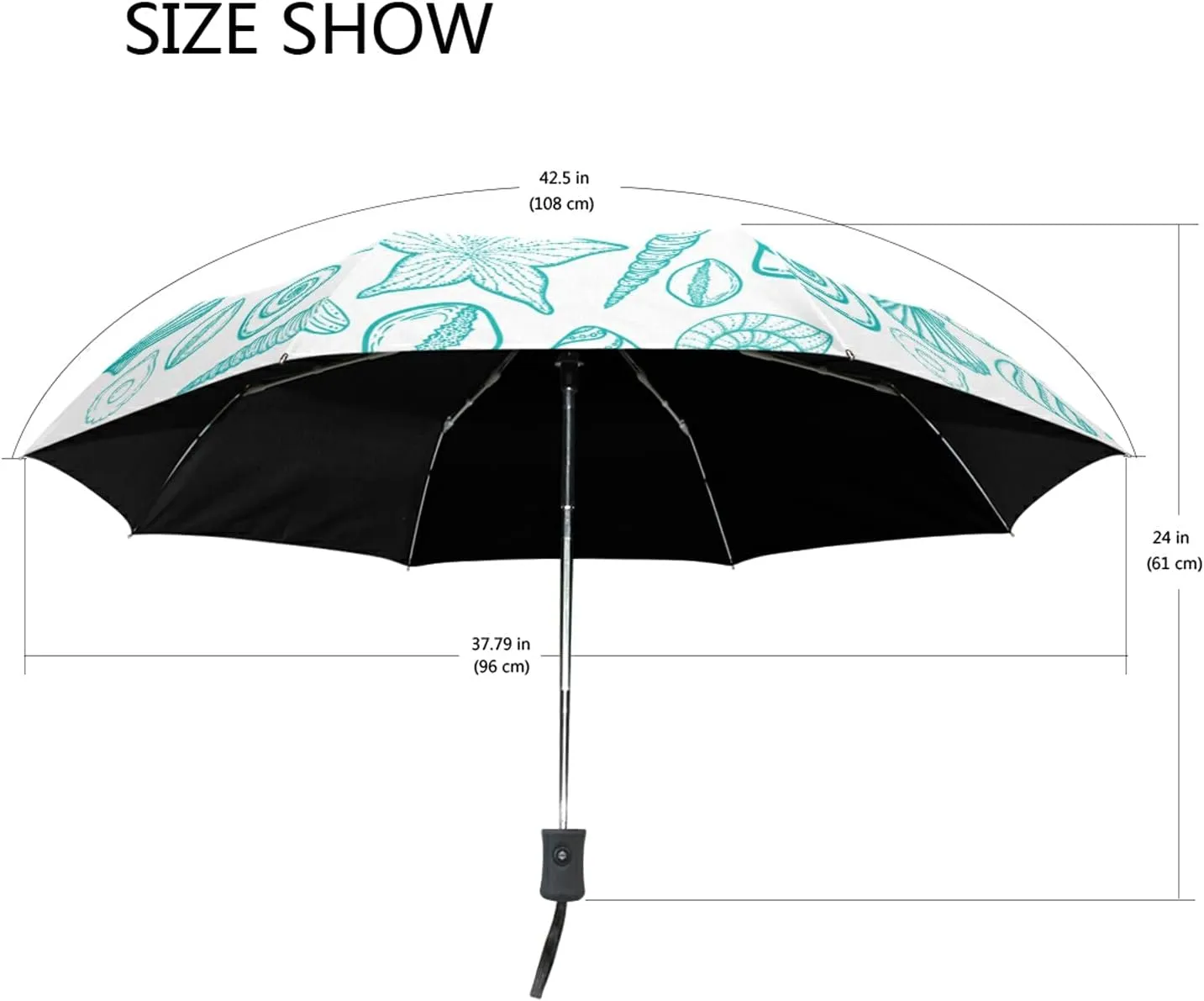 Automatic Folding Umbrella, Portable Strong Travel Rain Umbrella, Auto Open/Close Lightweight Compact Sun Anti-UV Parasol