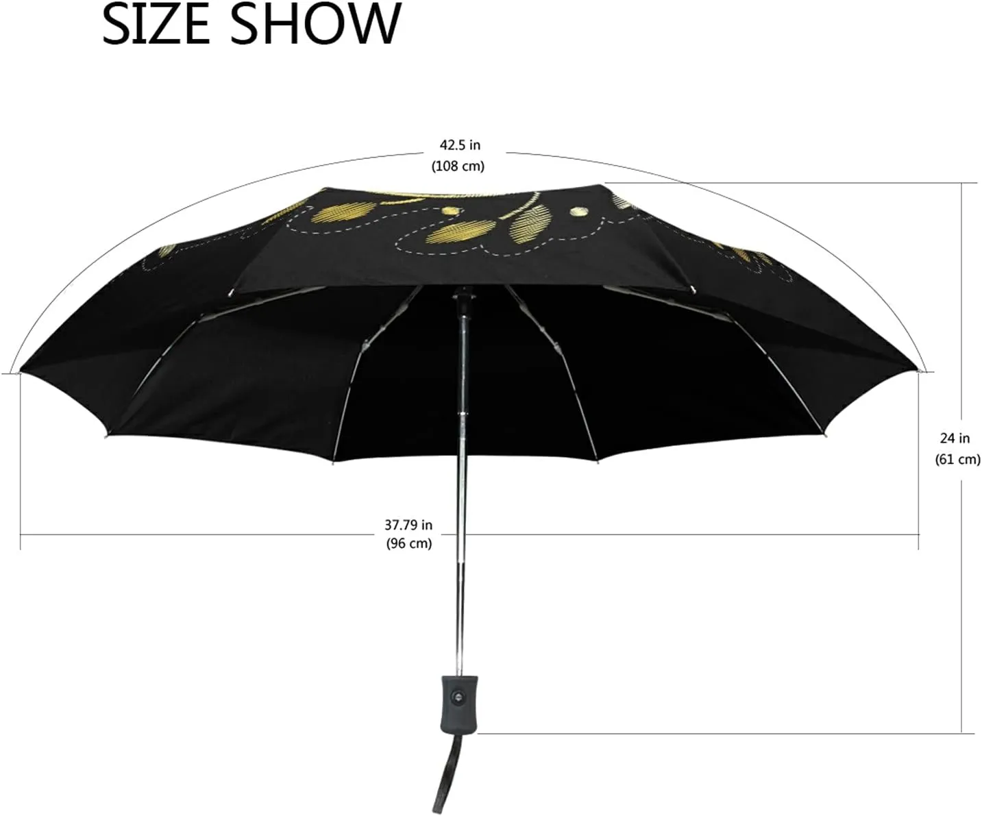 Automatic Folding Umbrella, Portable Strong Travel Rain Umbrella, Auto Open/Close Lightweight Compact Sun Anti-UV Parasol