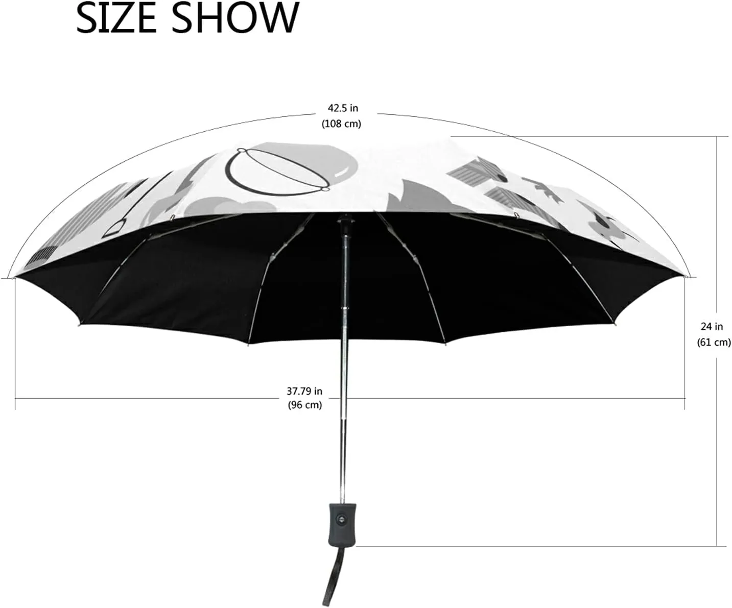 Automatic Folding Umbrella, Portable Strong Travel Rain Umbrella, Auto Open/Close Lightweight Compact Sun Anti-UV Parasol