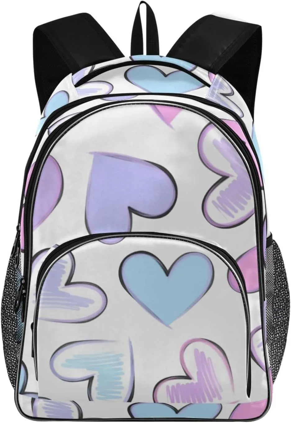 Backpacks 22L Three Layer Arc Book Bag Lightweight for Travel Camping Hiking Rucksack Daypack Kids & Adults Valentine Heart