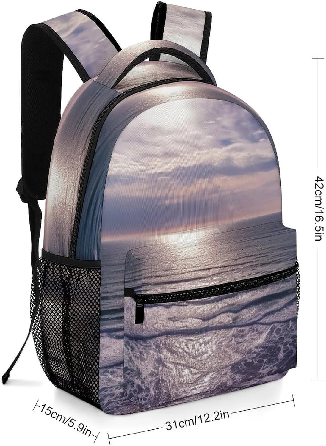 Backpacks Atlantic Ocean Travel Bag Laptop Backpack Casual Daypack for Weekender Business Hiking