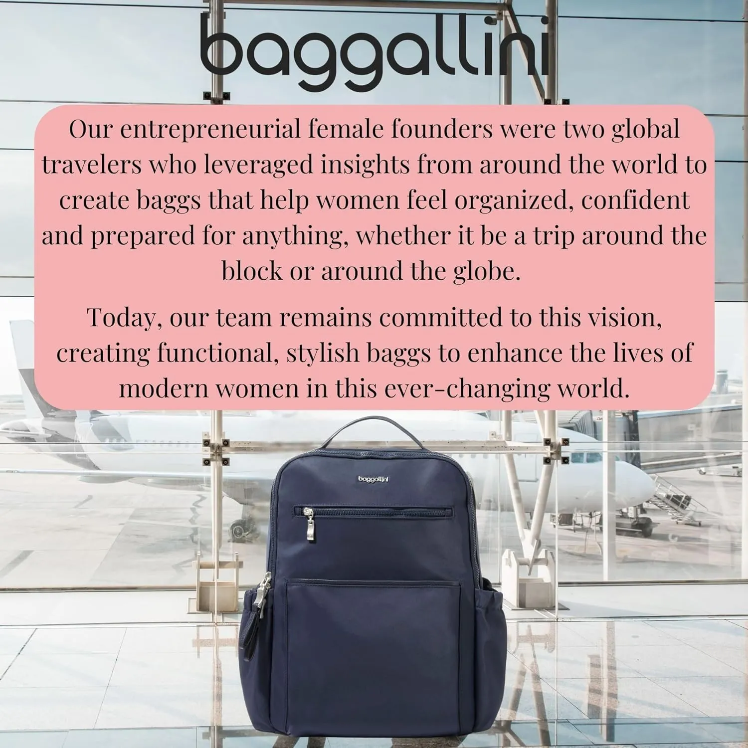 Baggallini Tribeca Expandable Laptop Backpack - 15"x11" Lightweight Work Travel Bag w/Luggage Sleeve & RFID