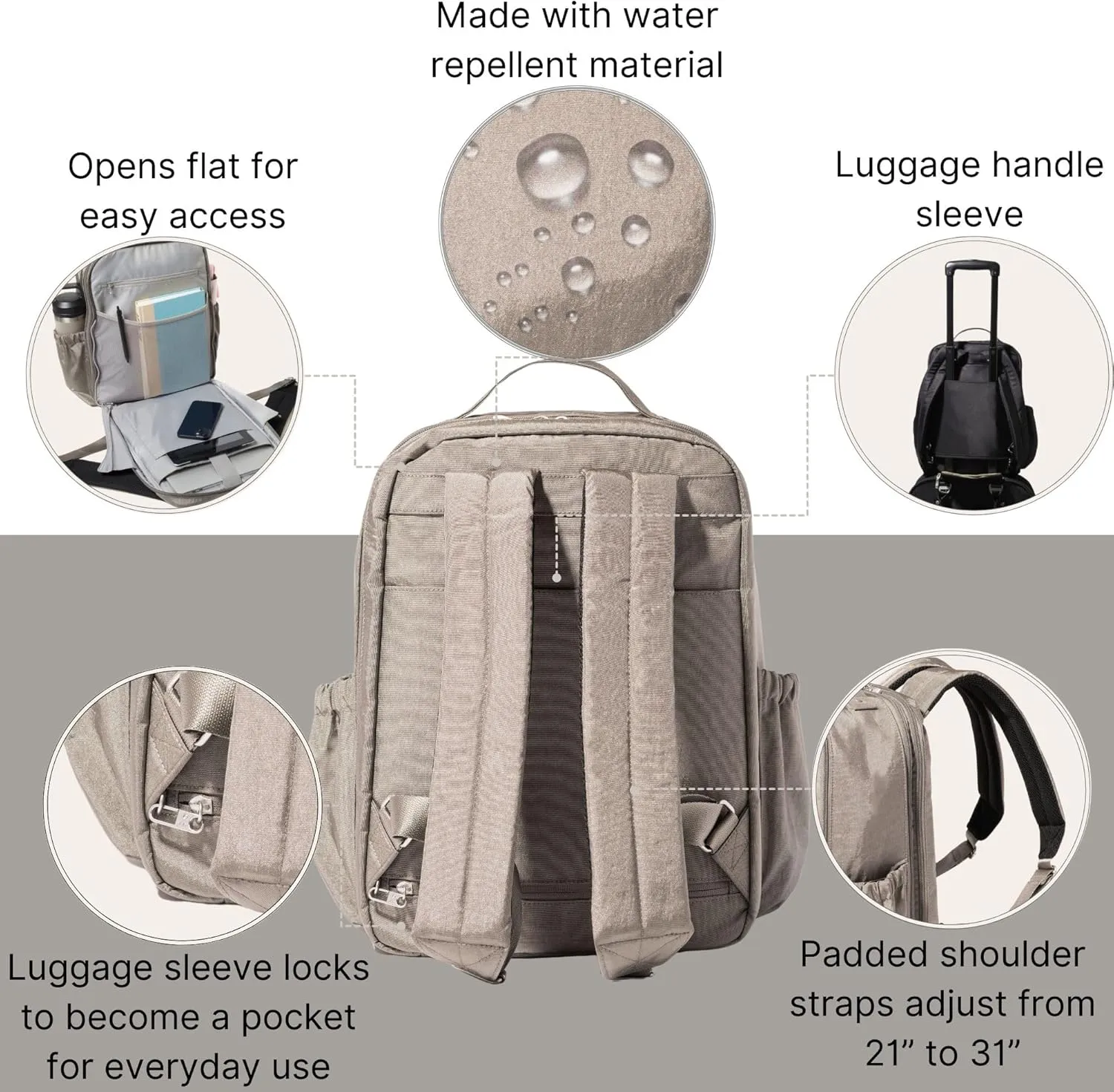 Baggallini Women's Tribeca Expandable Laptop Backpack, Sterling Shimmer