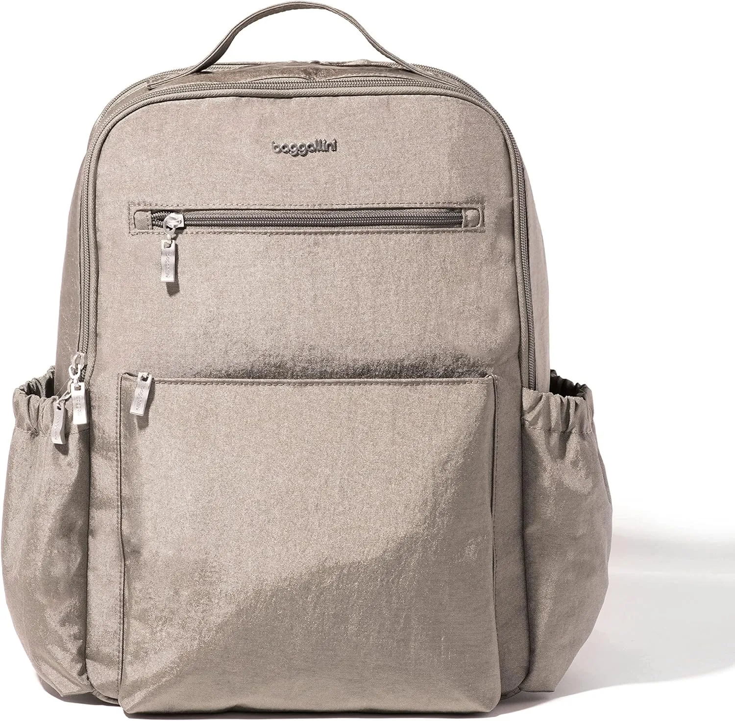 Baggallini Women's Tribeca Expandable Laptop Backpack, Sterling Shimmer