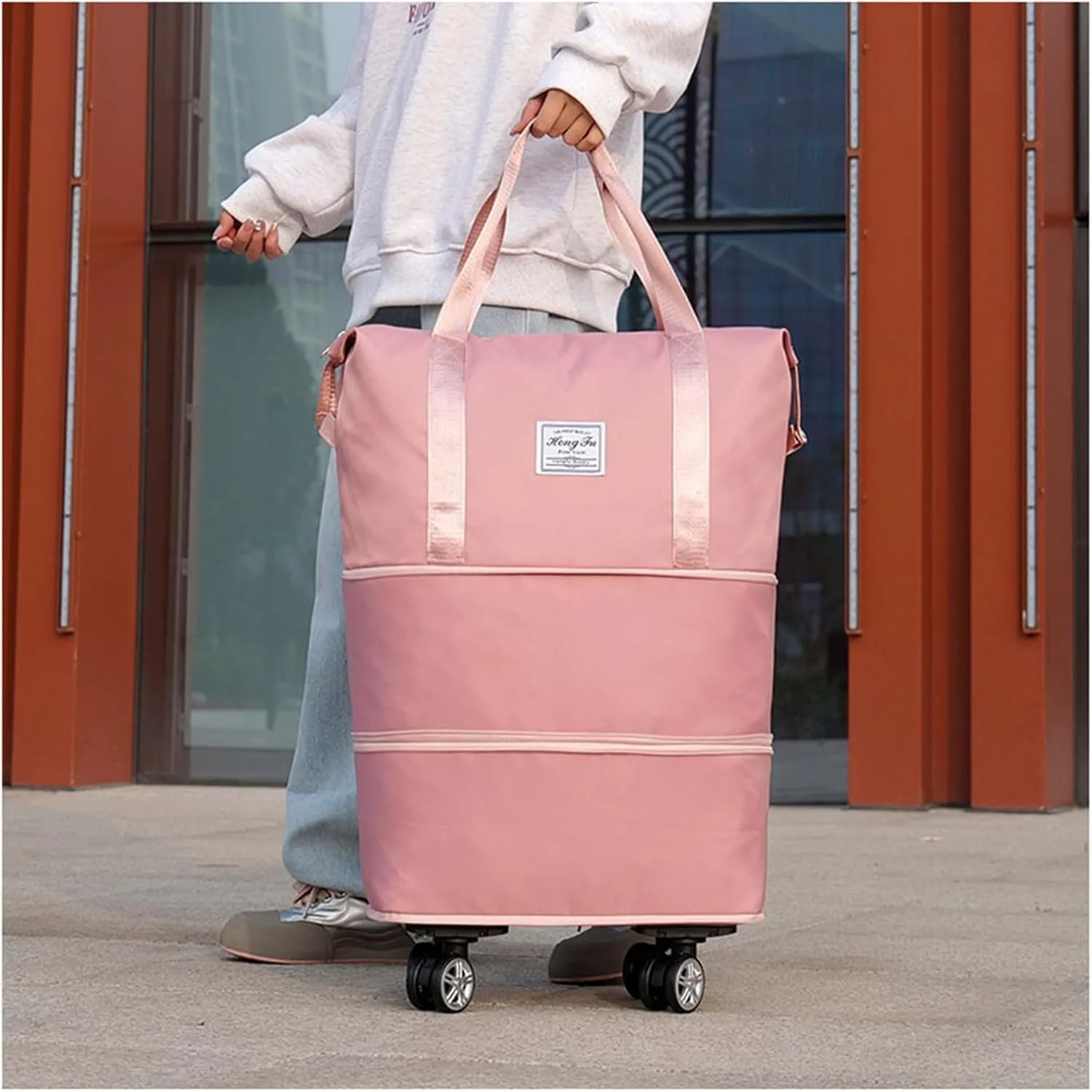 Beente/Pepepo/Kulken Travel Bag with Wheels, 2025 New Large Capacity Travel Bag with Wheels - Universal Wheel Removable, Wide-Open Travel (Dark Purple)