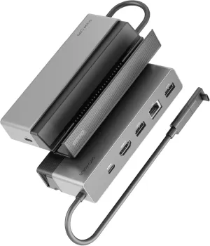 BenQ USB4 Mobile Dock | HDMI 2.1 Output | 8K60/4K120Hz | 2.5GbE LAN | PD100W Charging | Windows/Laptop/Mac/(GR10), Grey