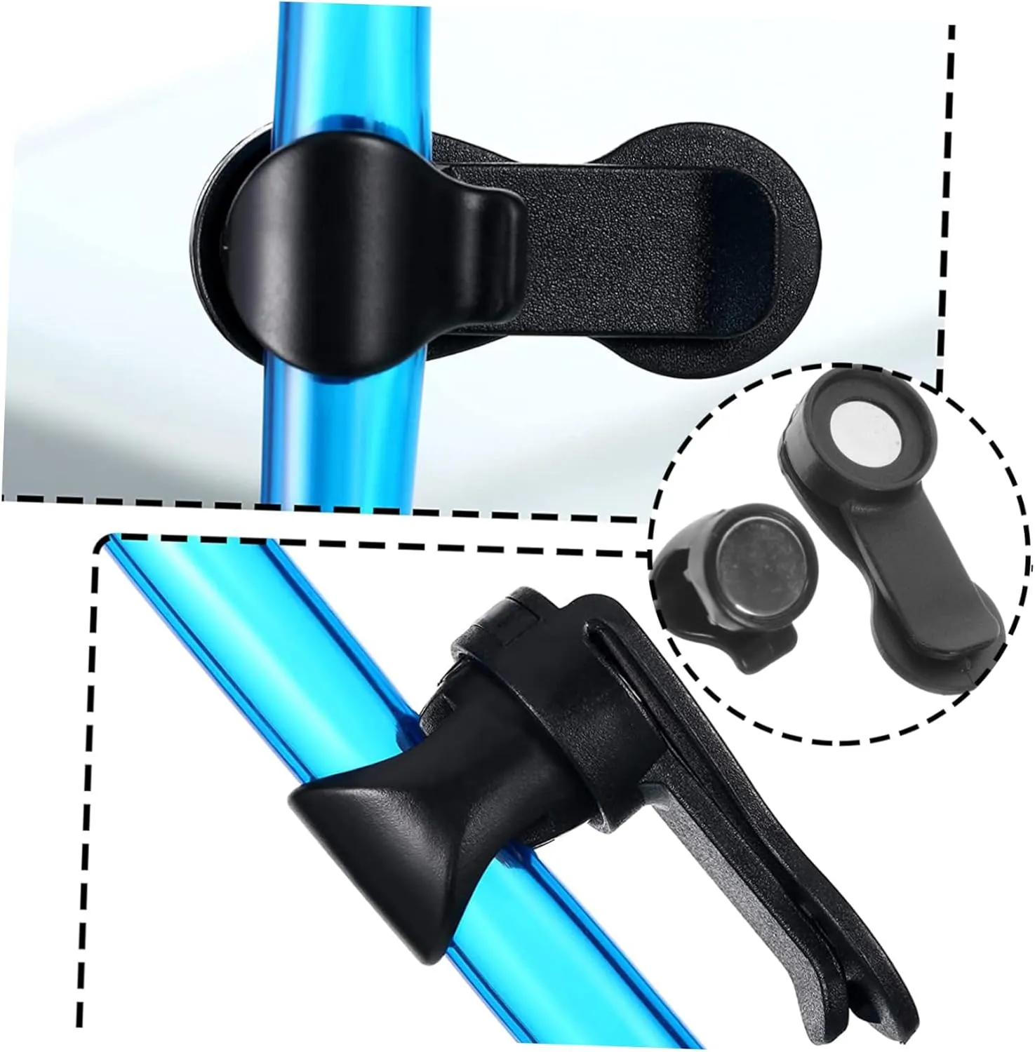 BESPORTBLE 6 Pcs Auto Lock Clip Magnetic Buckle Hose Clamp Outdoor Backpack Portable Backpack Black Back Pack Adjustable Water Tube Clips Convenient Water Tube Clips Outdoor Accessory Abs