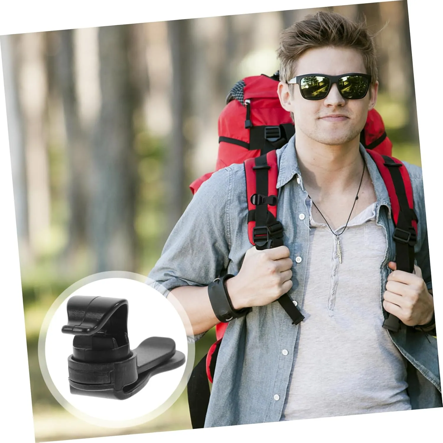 BESPORTBLE 6 Pcs Auto Lock Clip Magnetic Buckle Hose Clamp Outdoor Backpack Portable Backpack Black Back Pack Adjustable Water Tube Clips Convenient Water Tube Clips Outdoor Accessory Abs