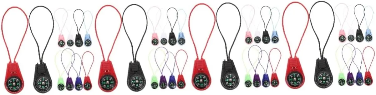 BESPORTBLE Lanyard Slider Compass (Mixed Colors) Carabiner Compass Hiking Pocket Compass Mini Outdoor Compass Mini