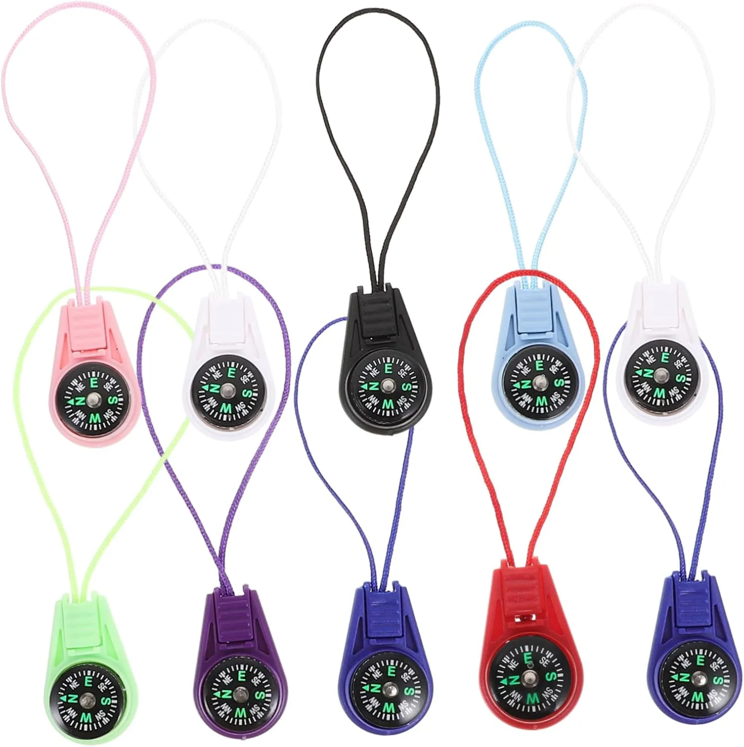 BESPORTBLE Lanyard Slider Compass (Mixed Colors) Carabiner Compass Hiking Pocket Compass Mini Outdoor Compass Mini
