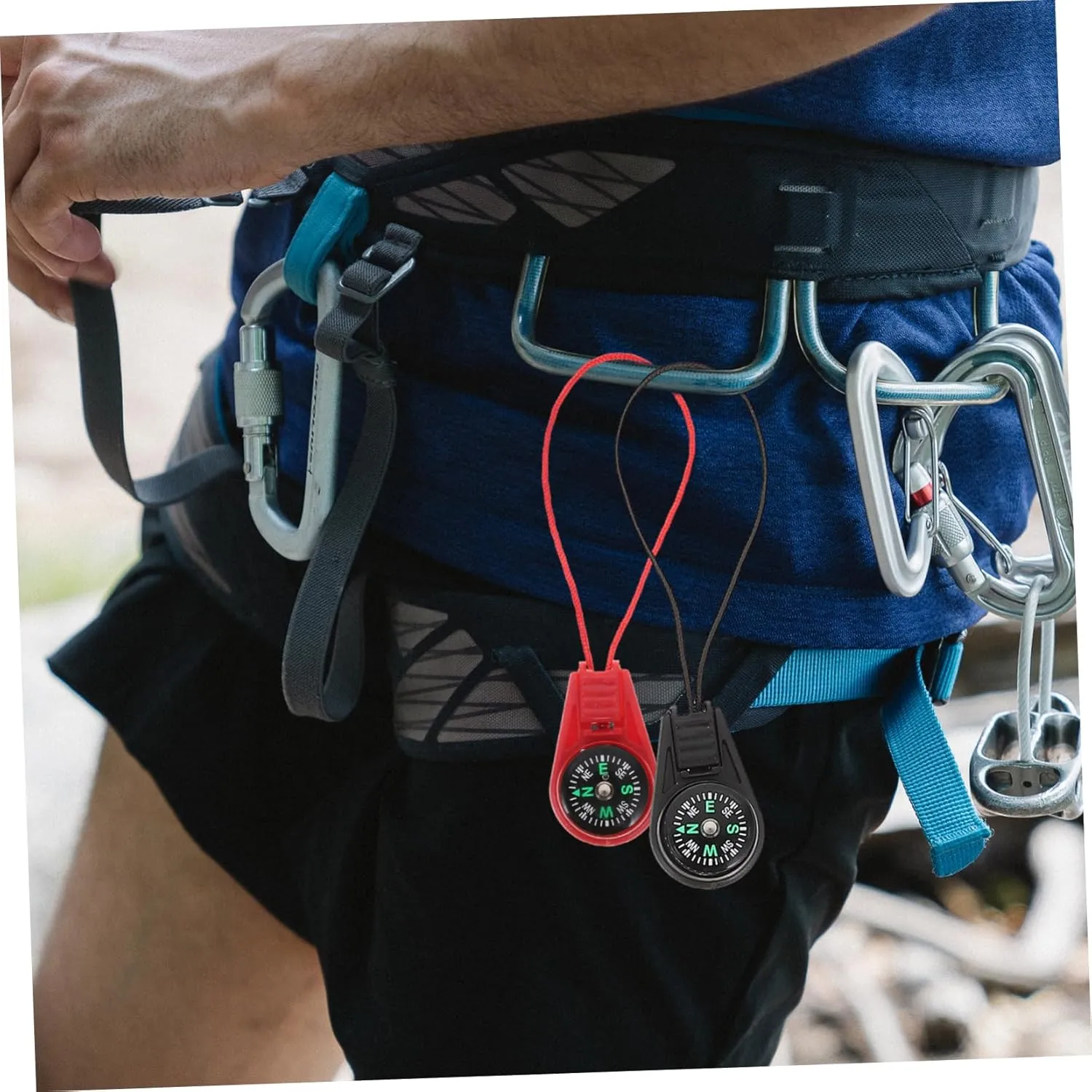 BESPORTBLE Lanyard Slider Compass (Mixed Colors) Carabiner Compass Hiking Pocket Compass Mini Outdoor Compass Mini