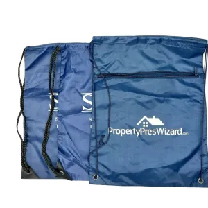 Bundle of 3 Various Branded Blue Drawstring Backpacks Snacks Toys Shopping