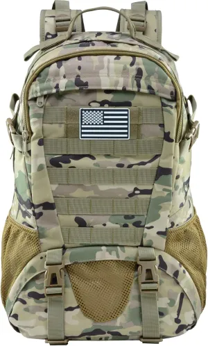 Camo Backpack for Boys,Military Boy Backpacks for Middle Elementary with USA Flag Patch,30L Waterproof Tactical School Backpack for Camping Outdoor